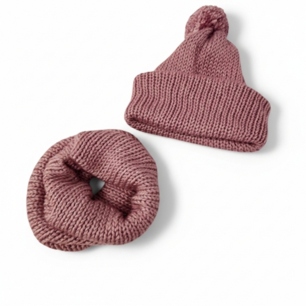 Dog Scarf and Human Hat - Matching Set - Hand Knit Handmade